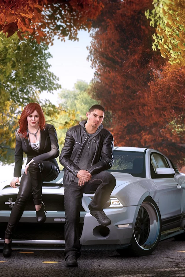 Трасса, машина, парень, девушка, игра, NFS THE RUN