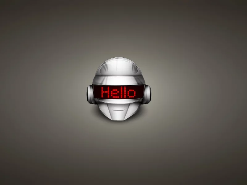 электроник-рок, шлем, хаус, hello, техно, надпись, daft punk
