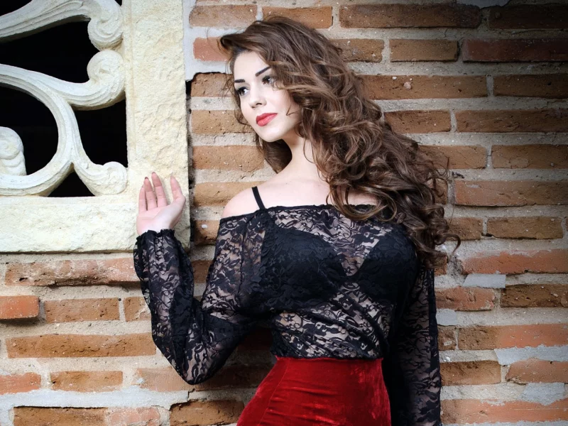 девушка, ажур, кофта