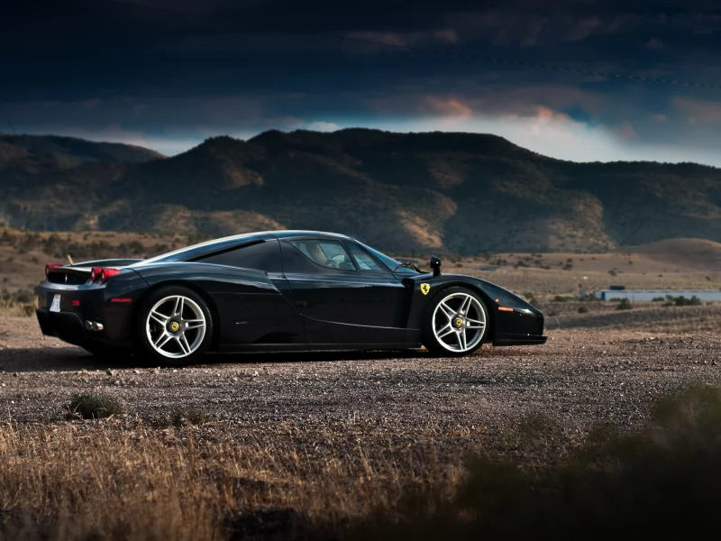 supercar, ferrari enzo, black, автообои, феррари енцо