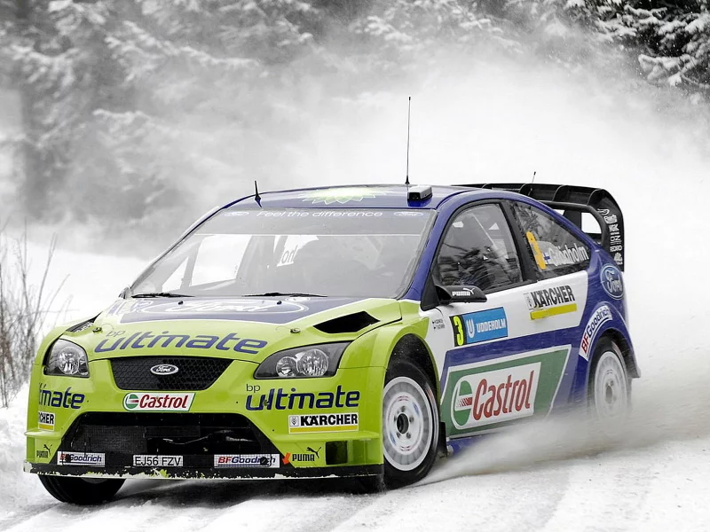 Зима, снег, бездорожъе, машина, Ford Fiesta, ралли.