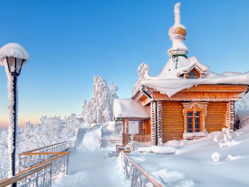 зима, природа, горы, отдых, снег, красиво, храм, церковь