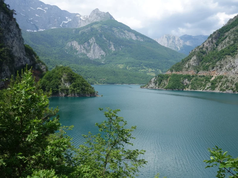 горы, озеро, ущелье, панорама, красиво