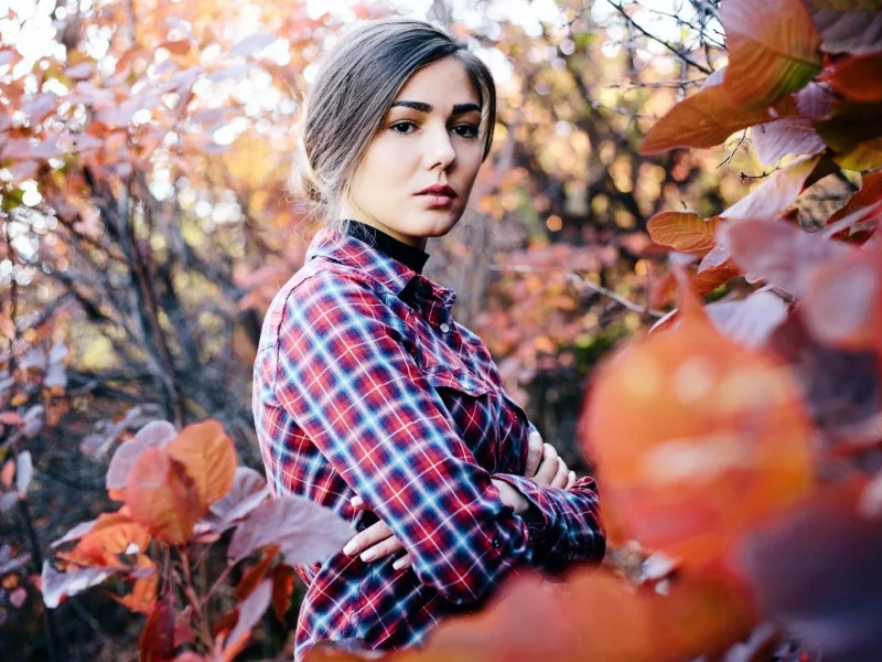 девушка, рубашка, в клетку