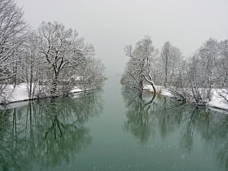 природа, реки, озера, река, зима, пейзаж