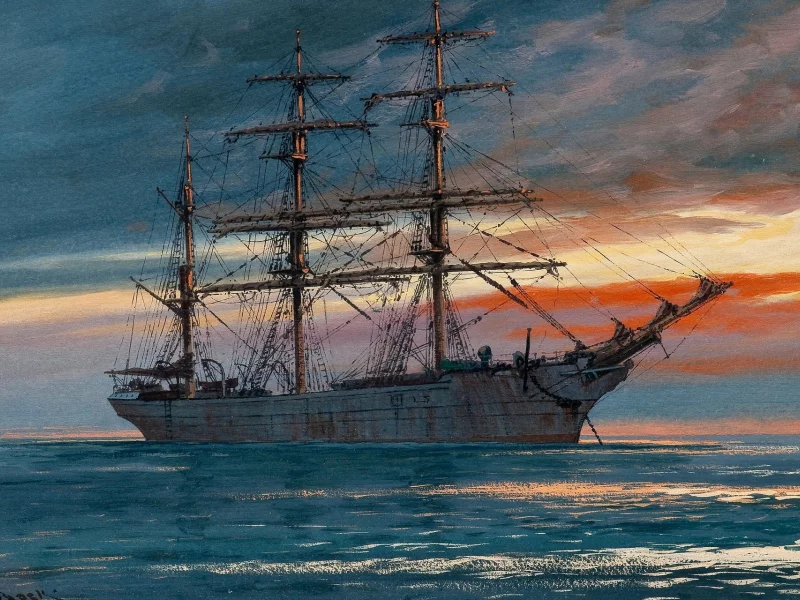 корабль, море