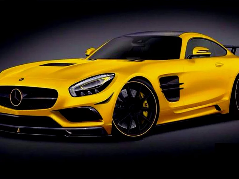 спорткар, желтый, Mercedes amg gt