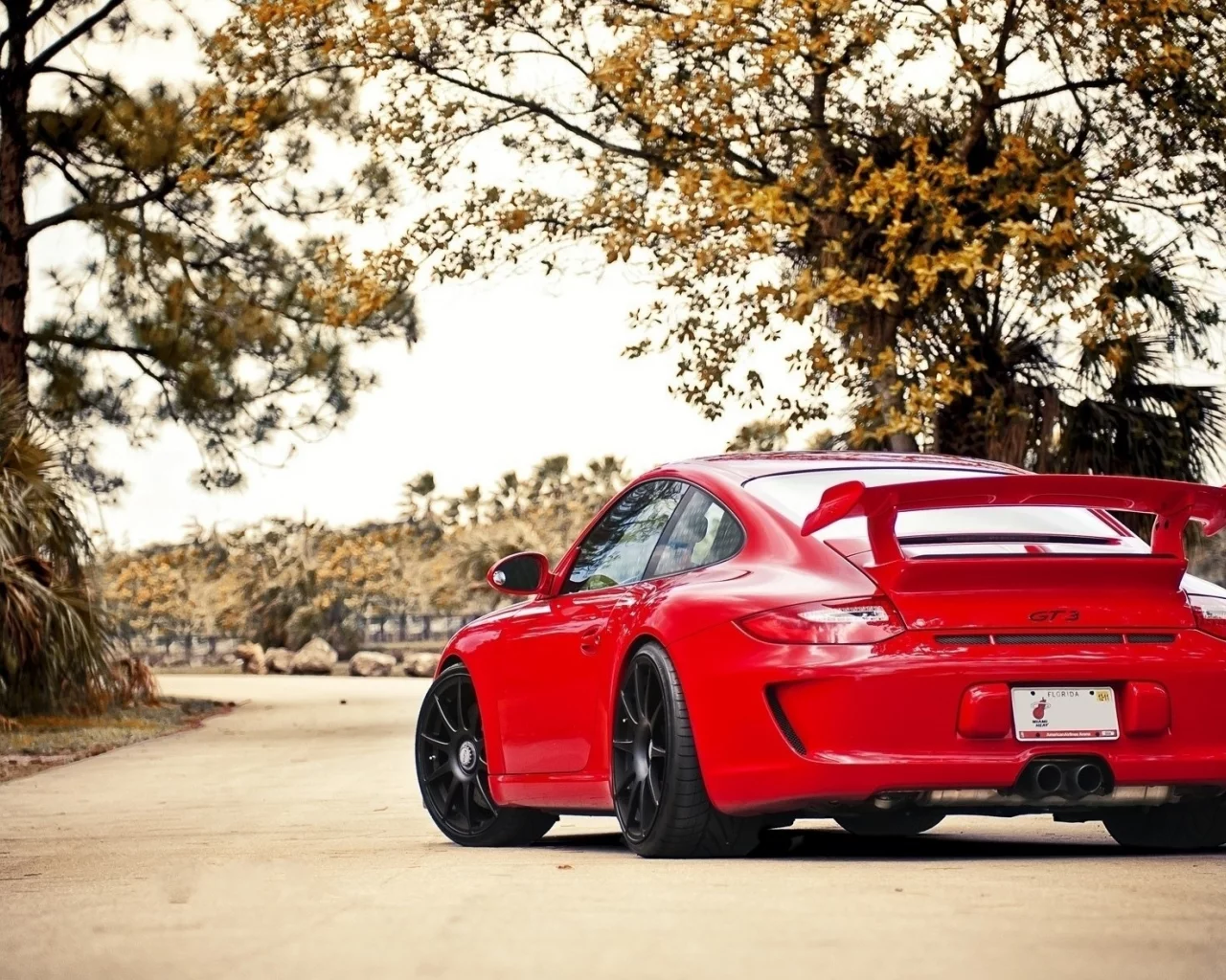 porsche, красный