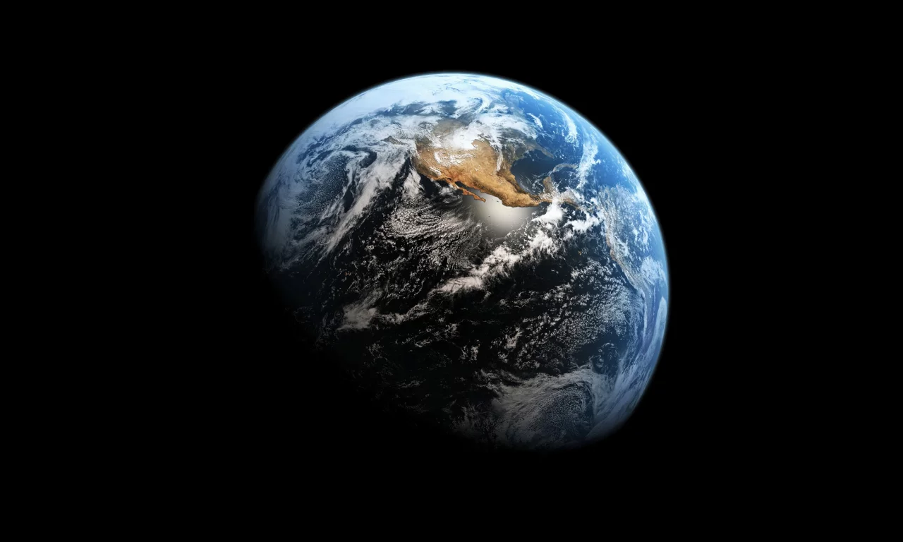 earth from space, blue, black