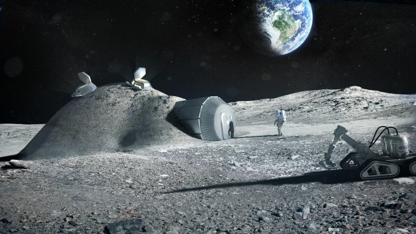 Космос, Земля, Луна, Космонавты, дом, станция, база, землянка