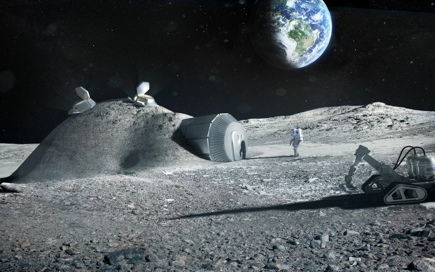 Космос, Земля, Луна, Космонавты, дом, станция, база, землянка