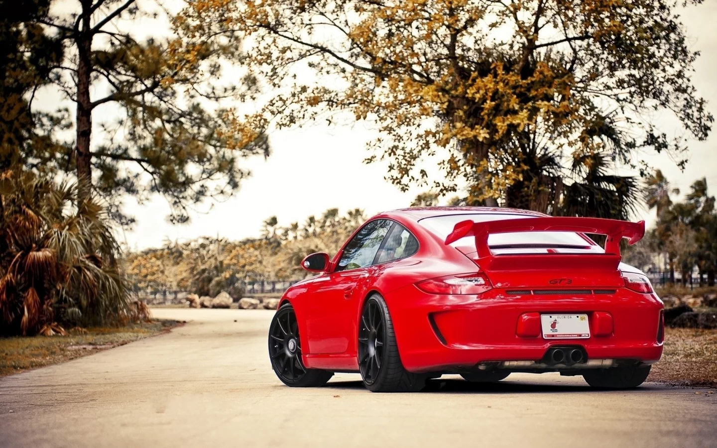 porsche, красный