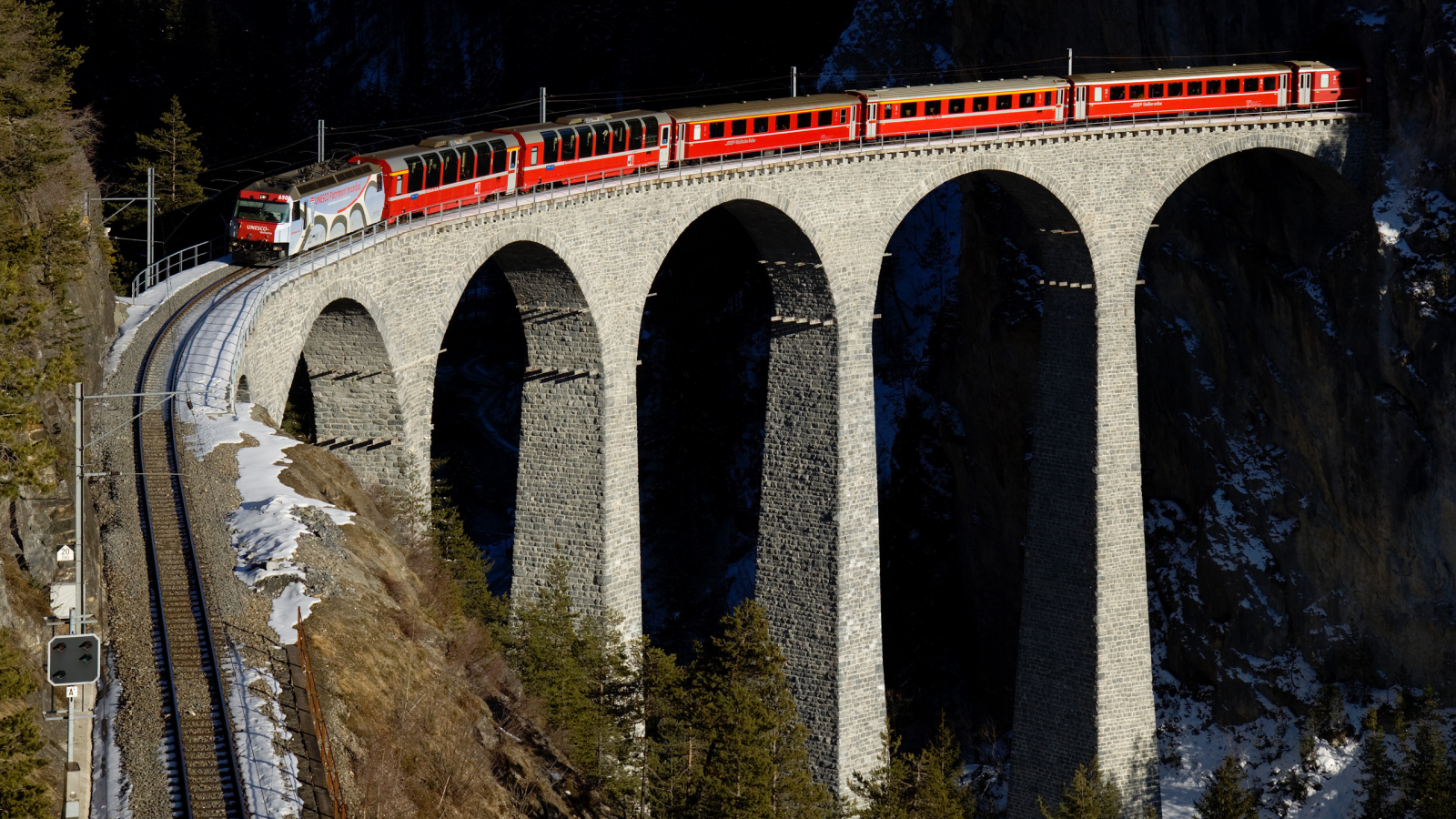 Швейцария, мост, поезд