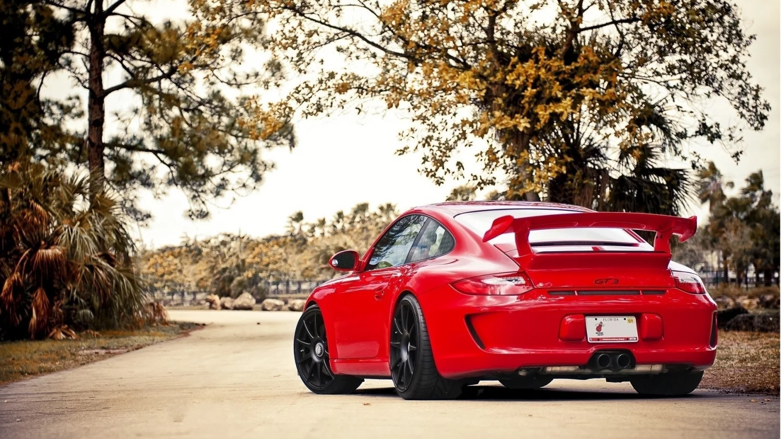 porsche, красный