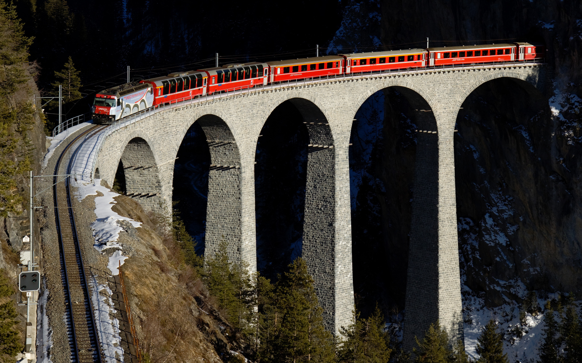 Швейцария, мост, поезд