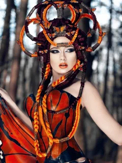 костюм, взгляд, девушка
