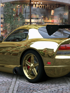 Брусчатка, машина, цвет брызги шампанского, Dodge Viper ACR Concept