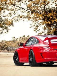 porsche, красный