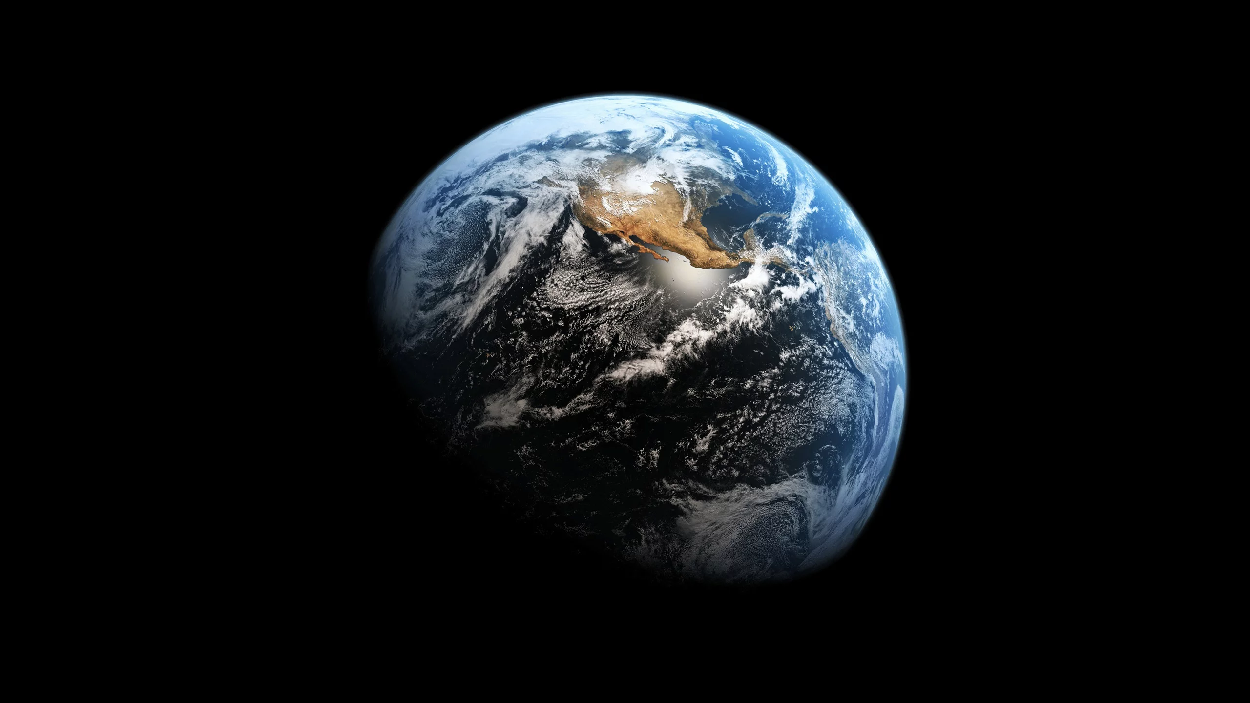 earth from space, blue, black
