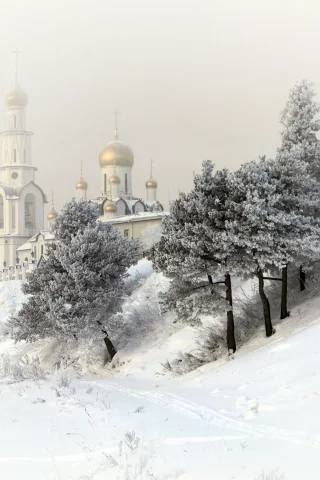 церковь, сургут, зима, храм