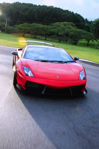 Трасса, поворот, авто, Lamborghini