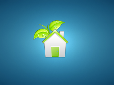зеленый, растение, листья, дверь, house, дом, белый