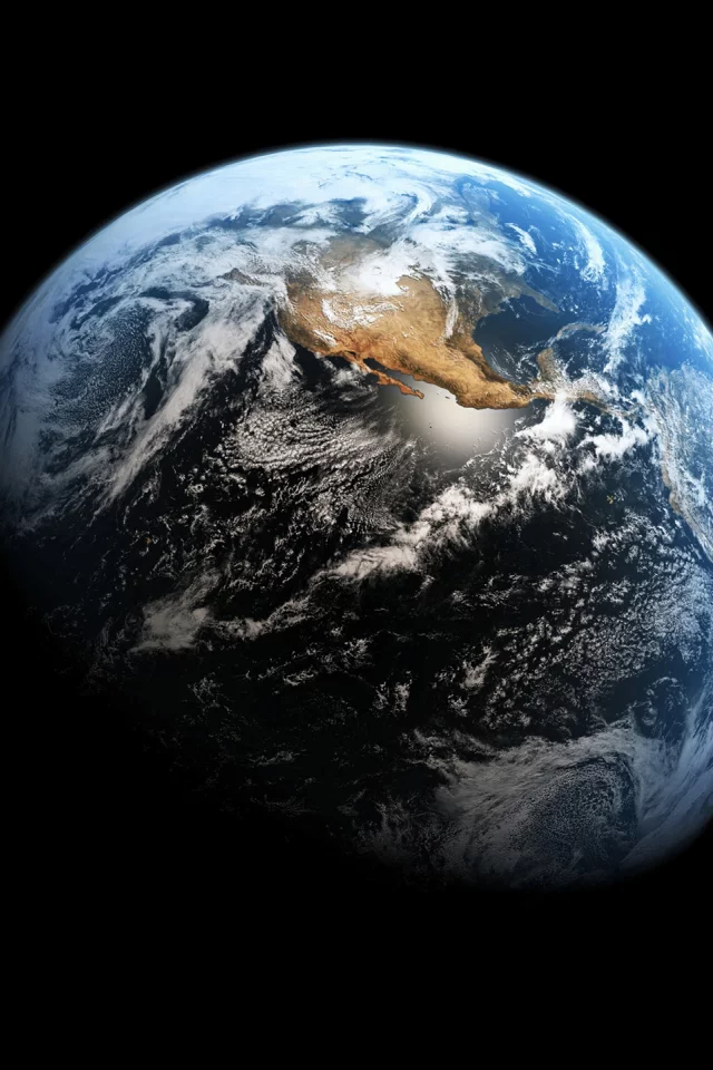 earth from space, blue, black
