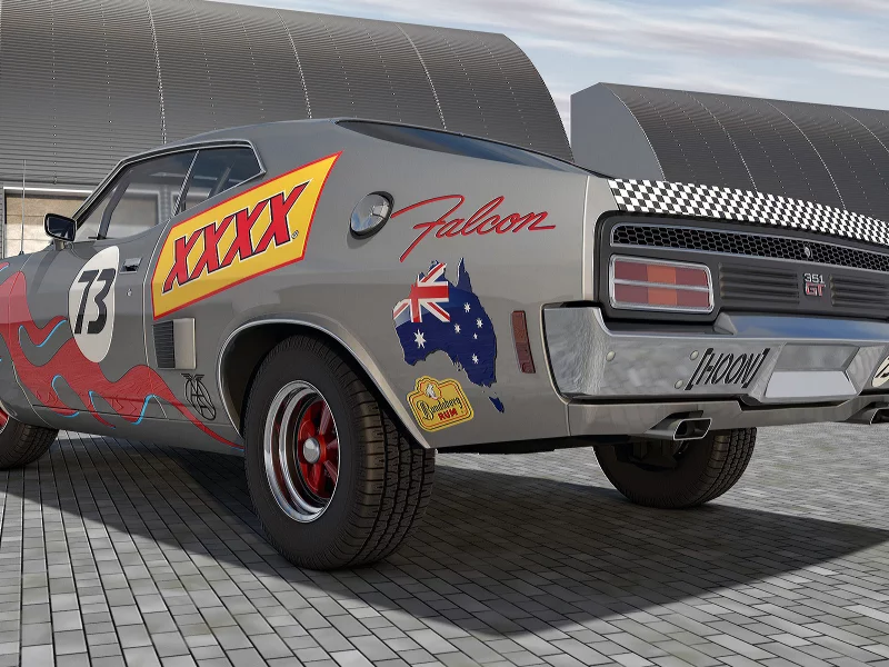 Брусчатка, машина, 3D, Ford 351 GT