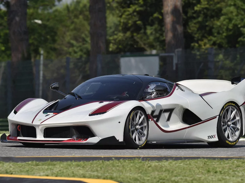 Деревья, трек, спорткар, Ferrari