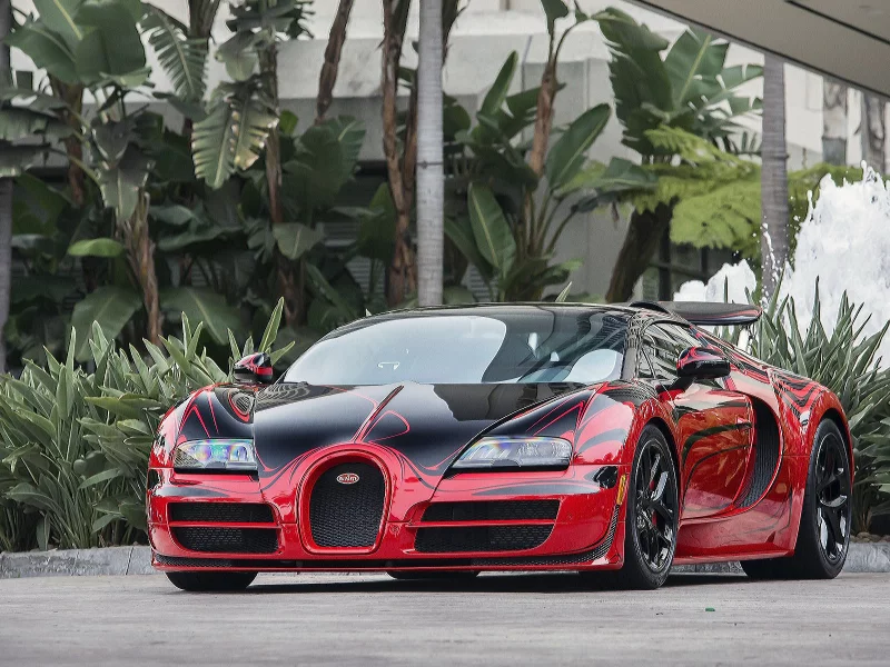 Тропики, деревья, авто, Bugatti, экзотика.
