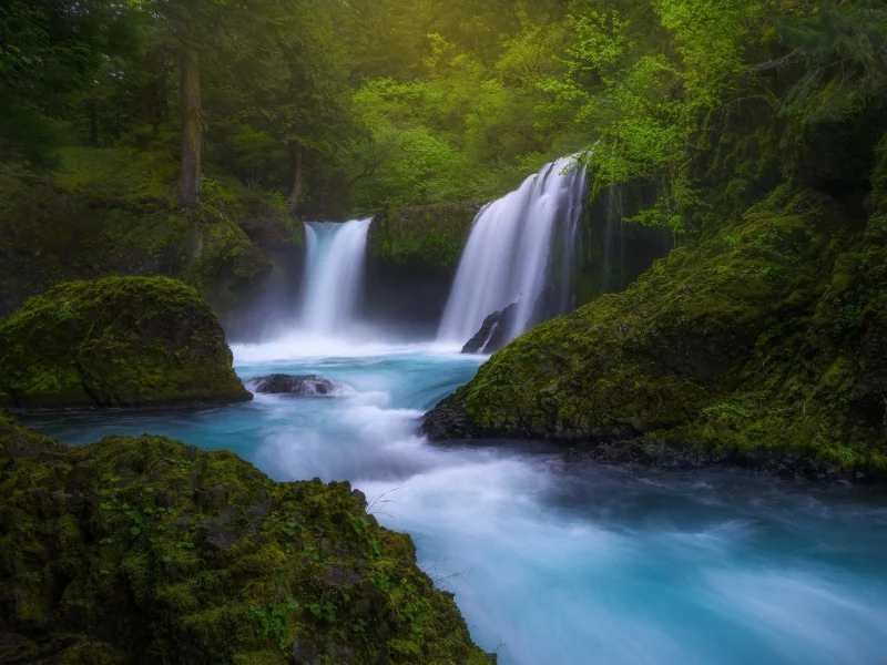 природа, водопады, колумбия, река, водопад