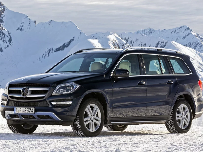 Горы, снег, машина, Mersedes Benz