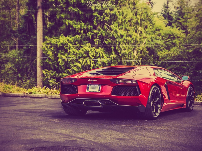 lamborghini, спорткар, красный