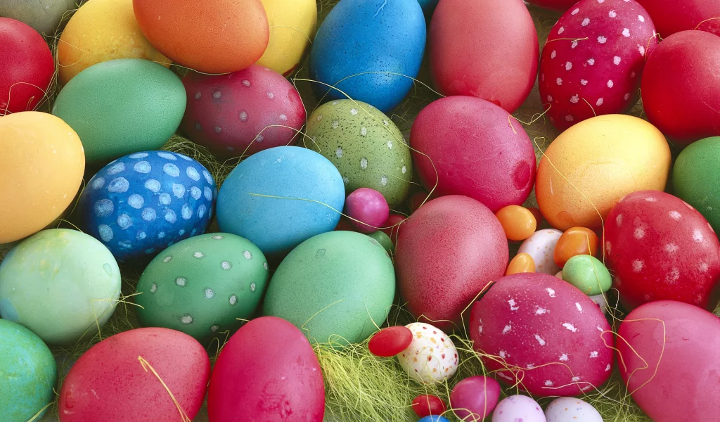 spring, multi-colored, eggs, яйца, close-up, easter, весна, пасха