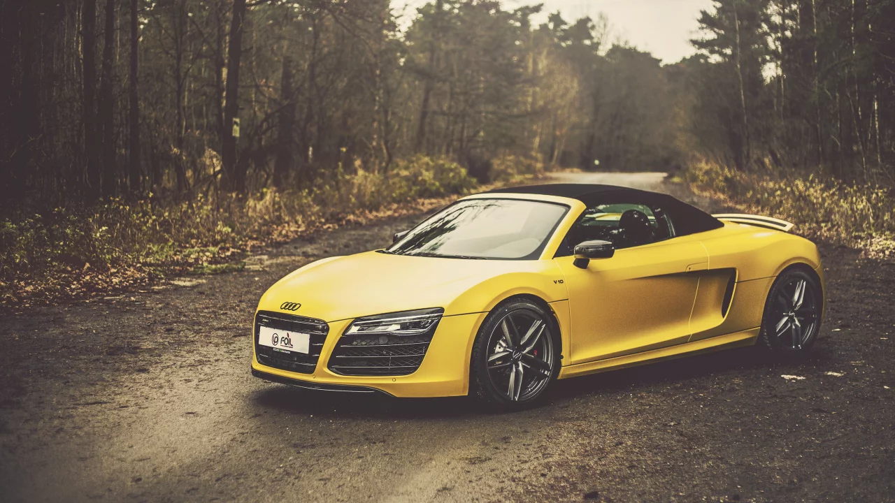 spyder, front, r8, v10, yellow, audi
