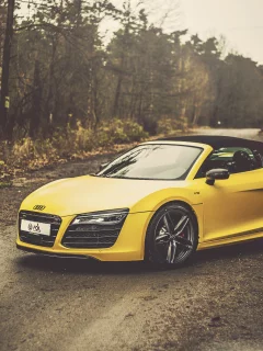 spyder, front, r8, v10, yellow, audi