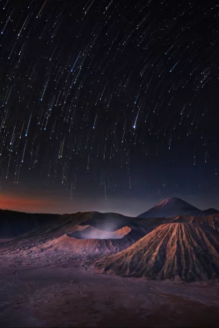 space, звездопад, night, universe, sky, shooting stars, stars, звезды, mountains