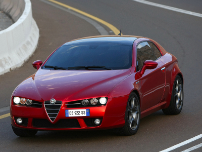 Дорога, поворот, авто, Alfa-Romeo-Brera, 2009
