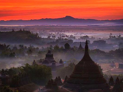 храм, горы, Затерянный город Мьяу-У, Мьянма