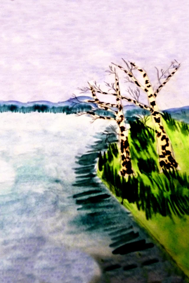 река, береза