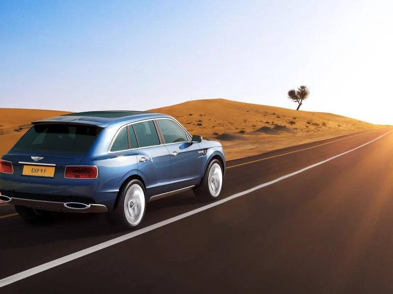 Пустыня, шоссе, авто, Bentley-EXP-9F