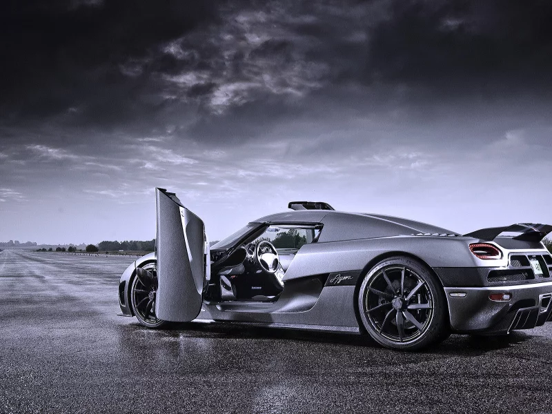 Траса, тучи, авто, суперкар, Koenigsegg Agera