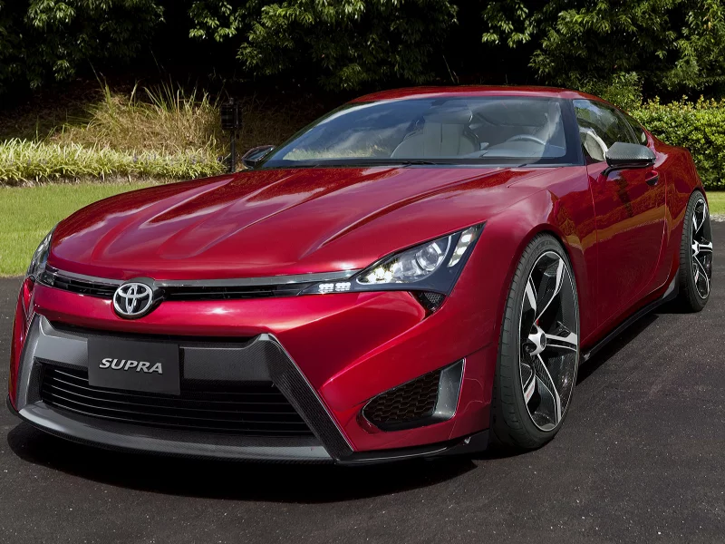 Площадка, кустарник, зелень, авто, Toyota-Supra2015