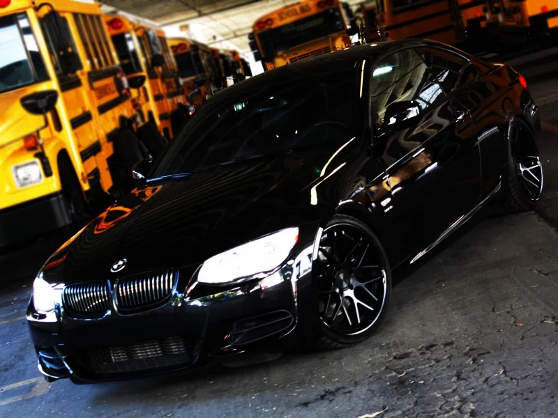 вид спереды, black, 335i, чёрный, bmw, бмв, свет фар