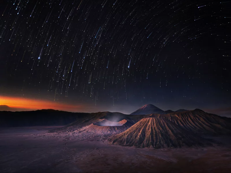 space, звездопад, night, universe, sky, shooting stars, stars, звезды, mountains