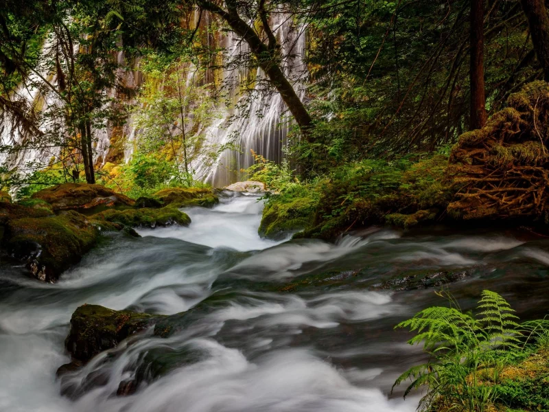 природа, водопады, водопад, река, лес