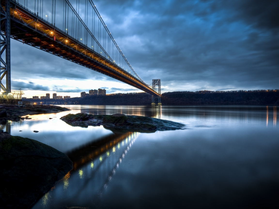 new jersey, manhattan, george washington bridge, hudson river