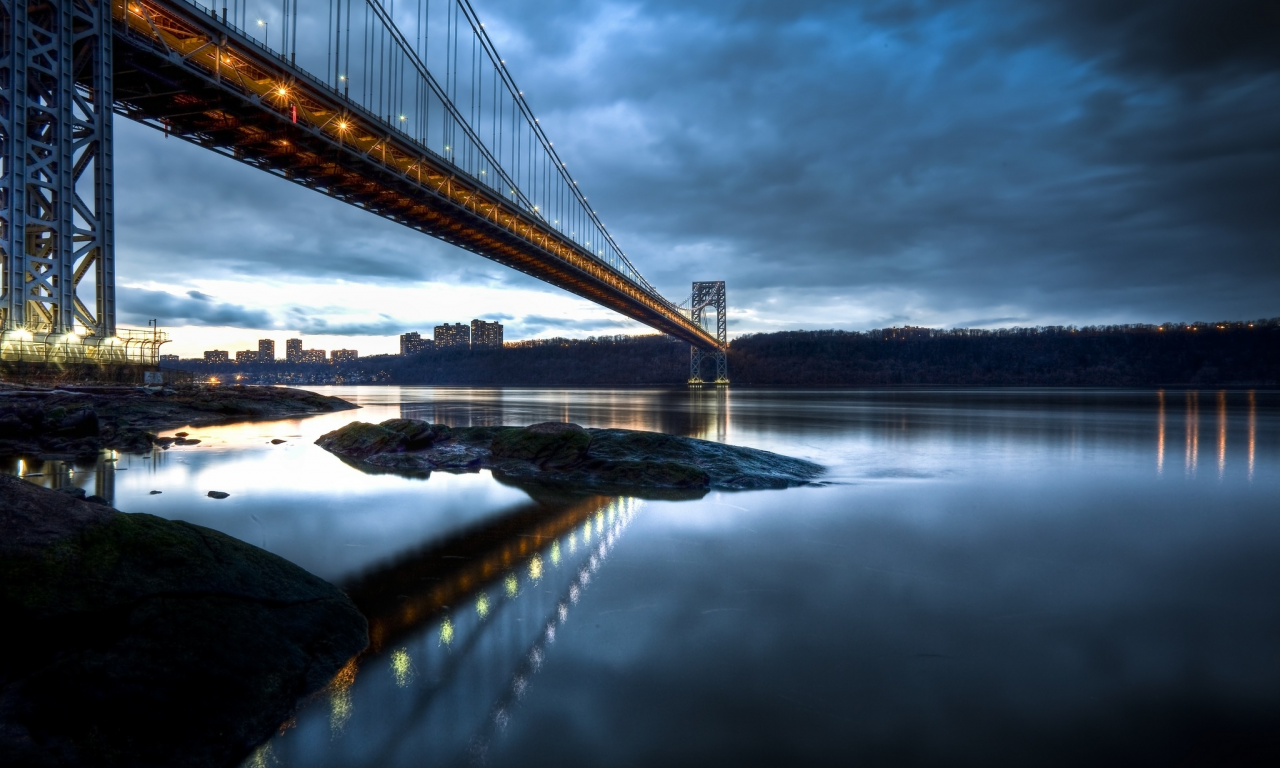 new jersey, manhattan, george washington bridge, hudson river