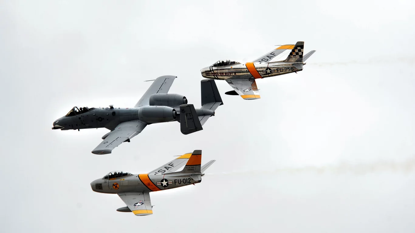 a-10 thunderbolt ii, pilots, flanking, f-86 sabres