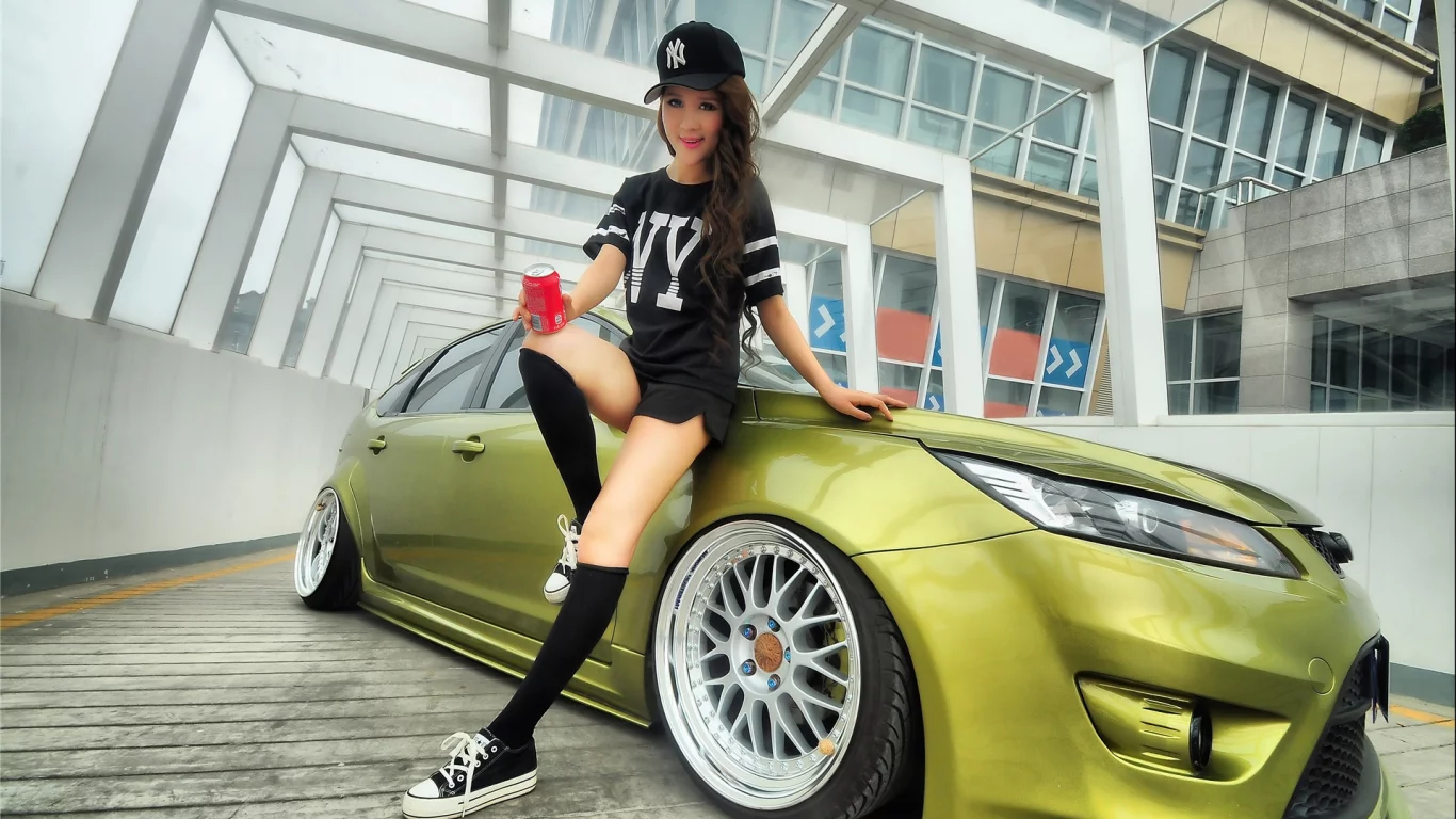 авто, девушка